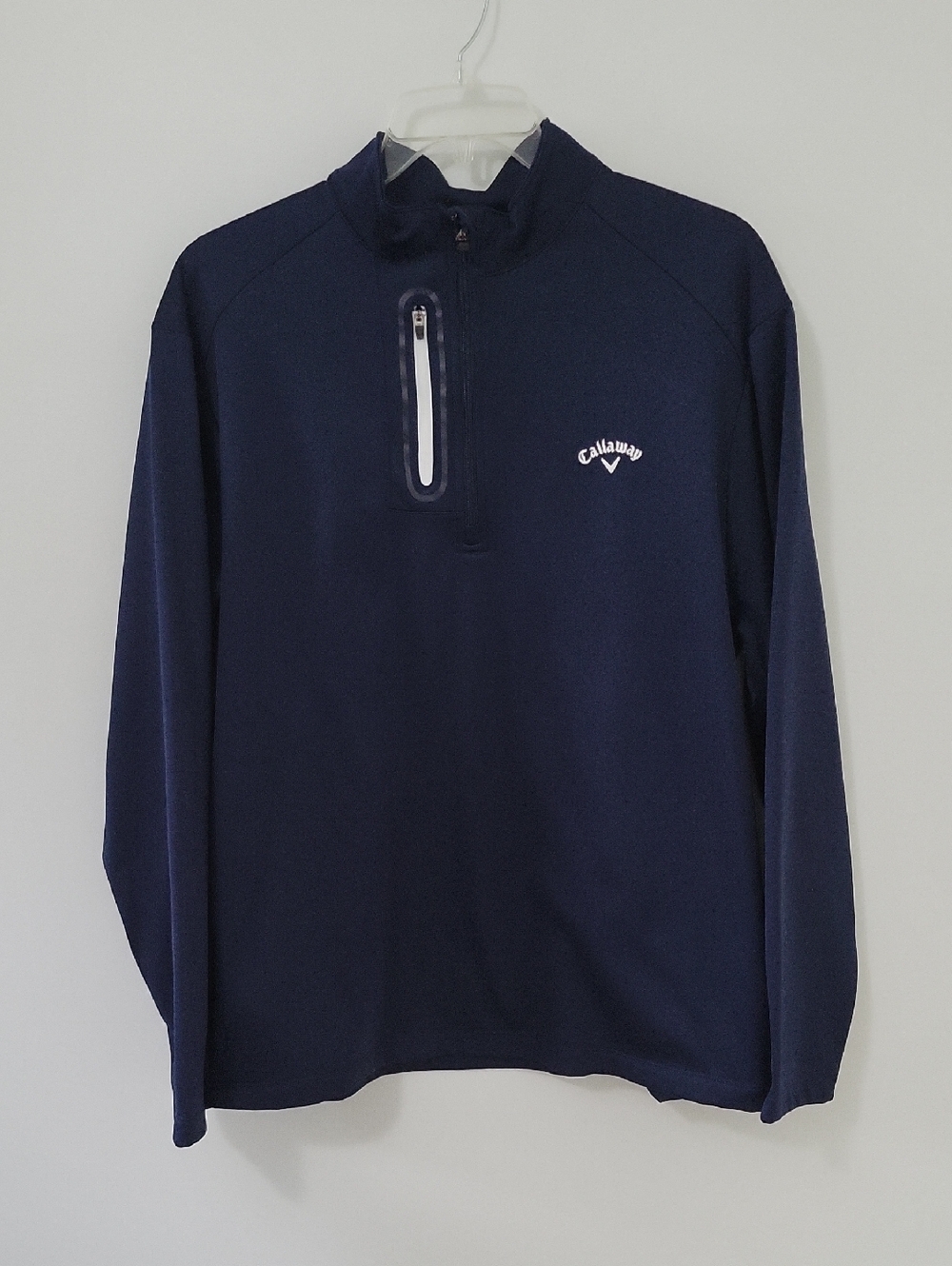 Callaway Navy1/4 Zip Pullover with White Accents, Size X-Large